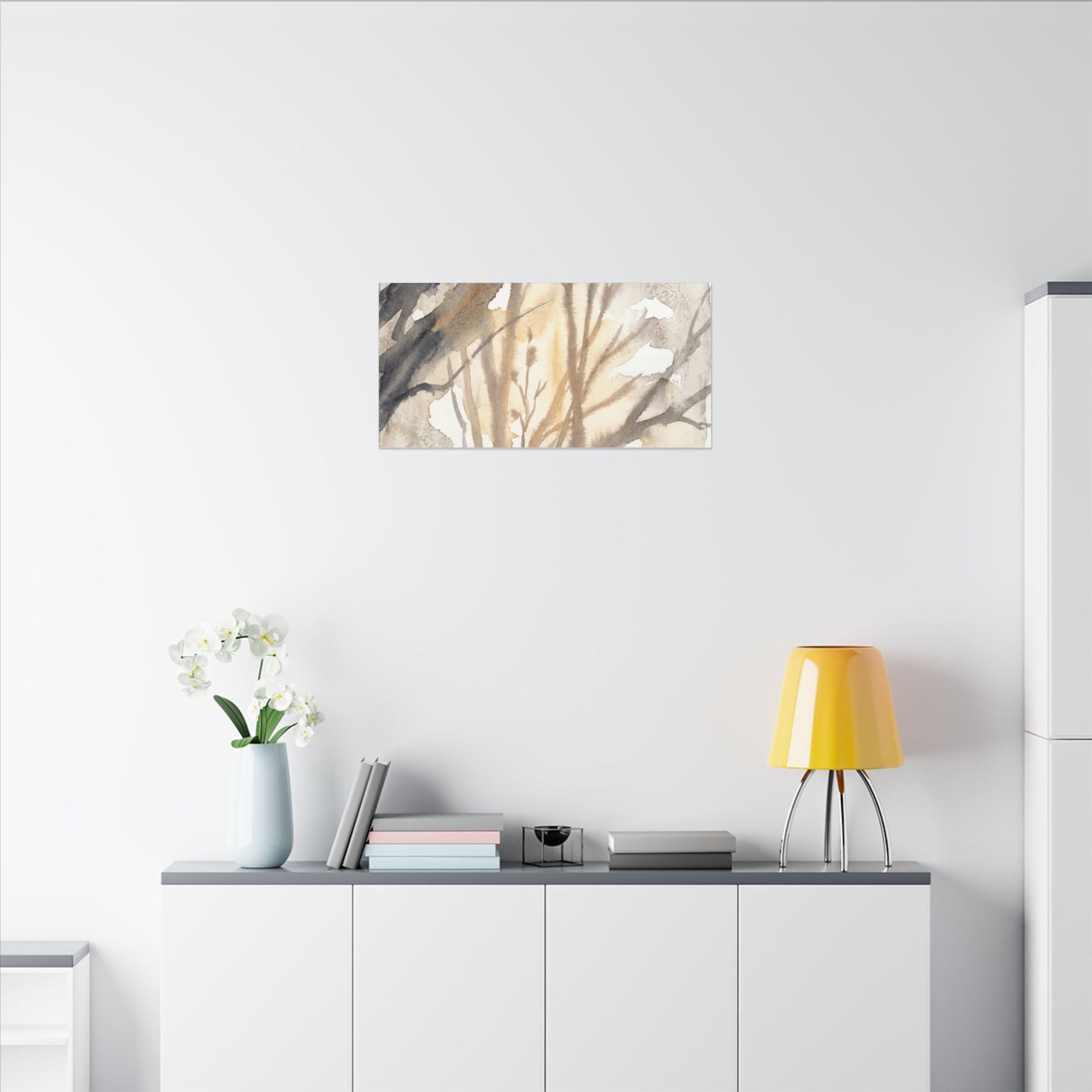 Ma Shadow Play Canvas Art - Japandi Watercolor