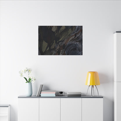 Shadow Play Winter Canvas Art | Dark Japandi Luxurious Design