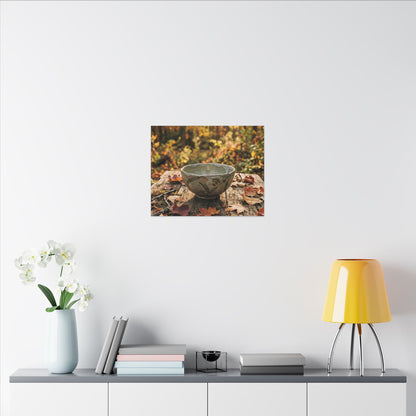 Golden Hour Ceramic Bowl Canvas Art - Japandi Fukinsei