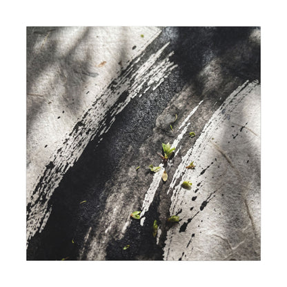 Ink Brushstroke Canvas Art | Spring Dark Japandi Moody Minimal Art