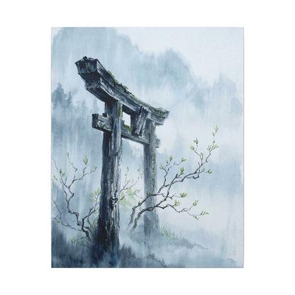 Torii Gate Canvas Art | Spring Zen Sumi E Art
