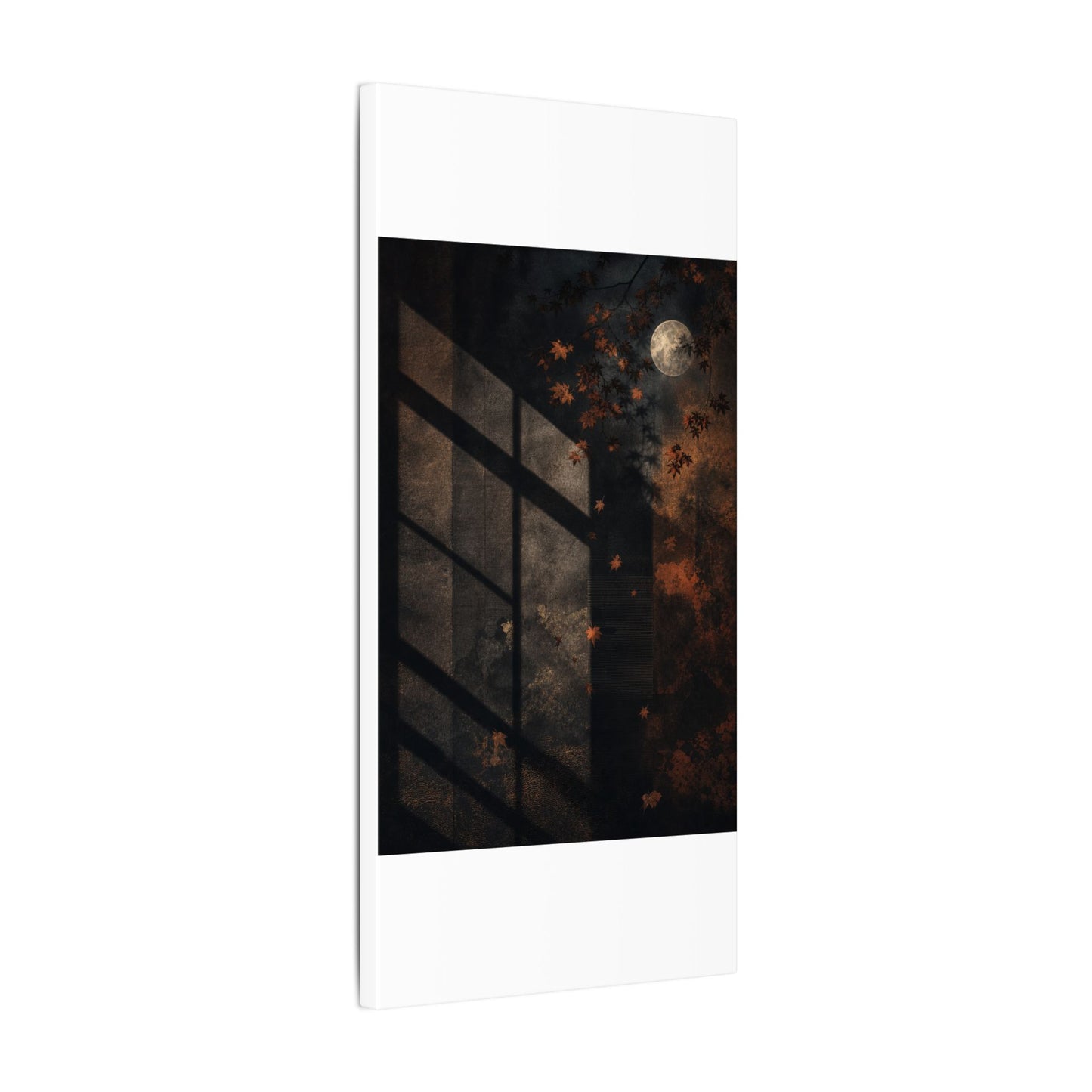 Sophisticated Shadow Play Canvas Art - Dark Texture Dark Japandi