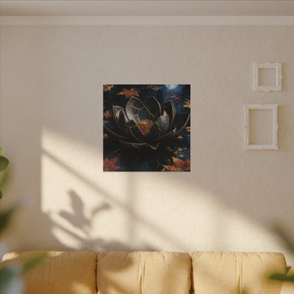 Moonlight Lotus Flower Canvas Art - Kintsugi Fukinsei