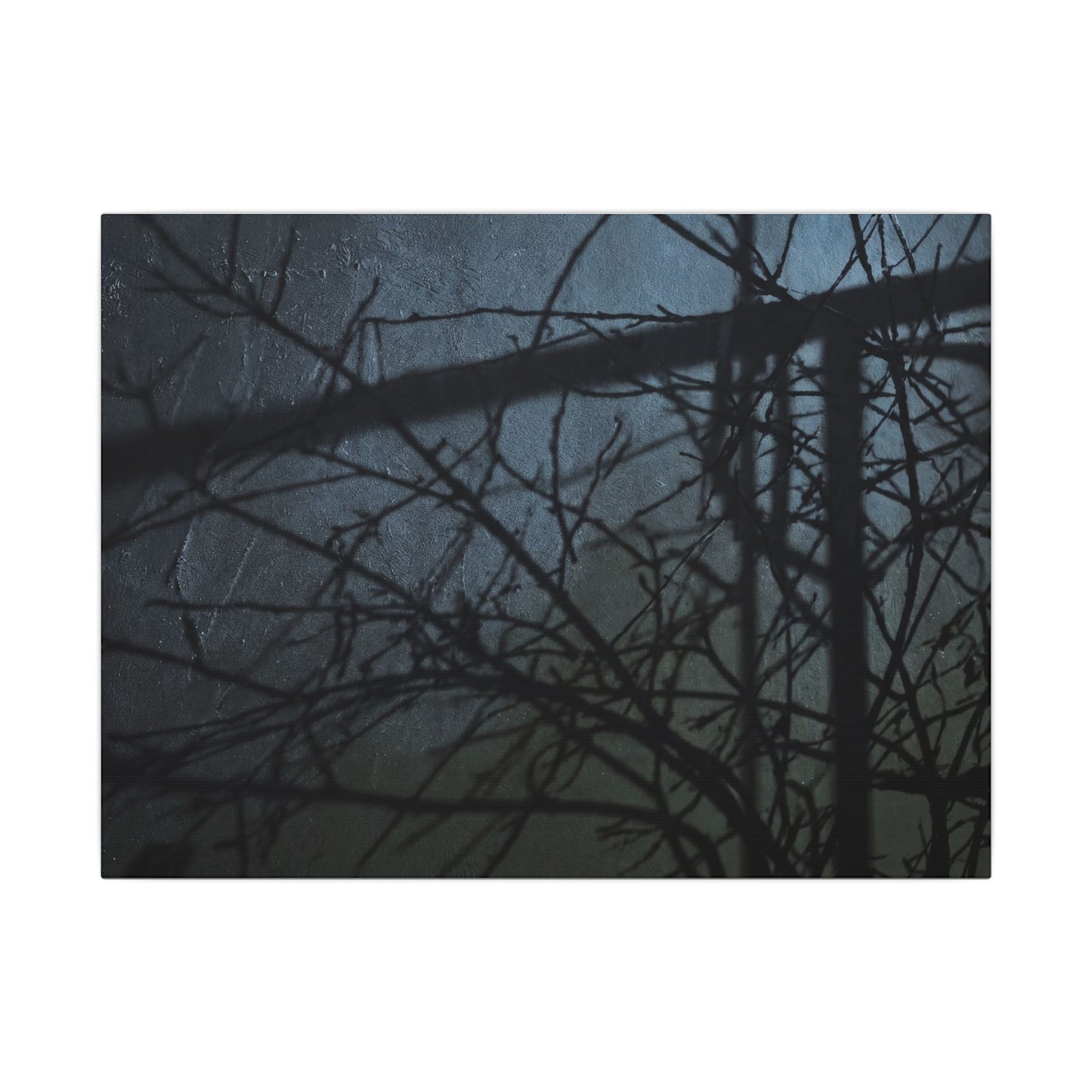 Moonlight Shadow Play Canvas Art - Dark Japandi Shibui
