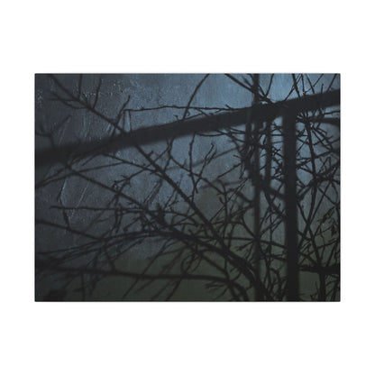 Moonlight Shadow Play Canvas Art - Dark Japandi Shibui