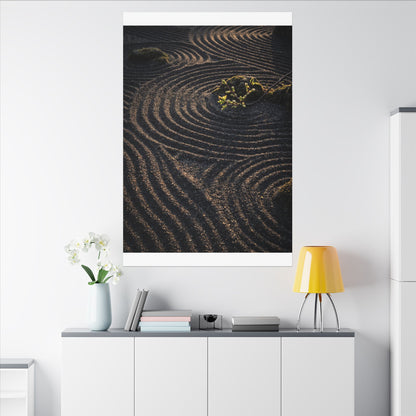 Spring Rock Garden Shadow Zen Canvas Art | Atmospheric Decor