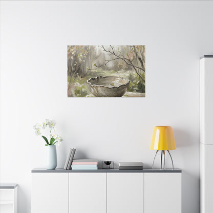 Japandi Ceramic Bowl in Overcast | Minimal Line Canvas Art