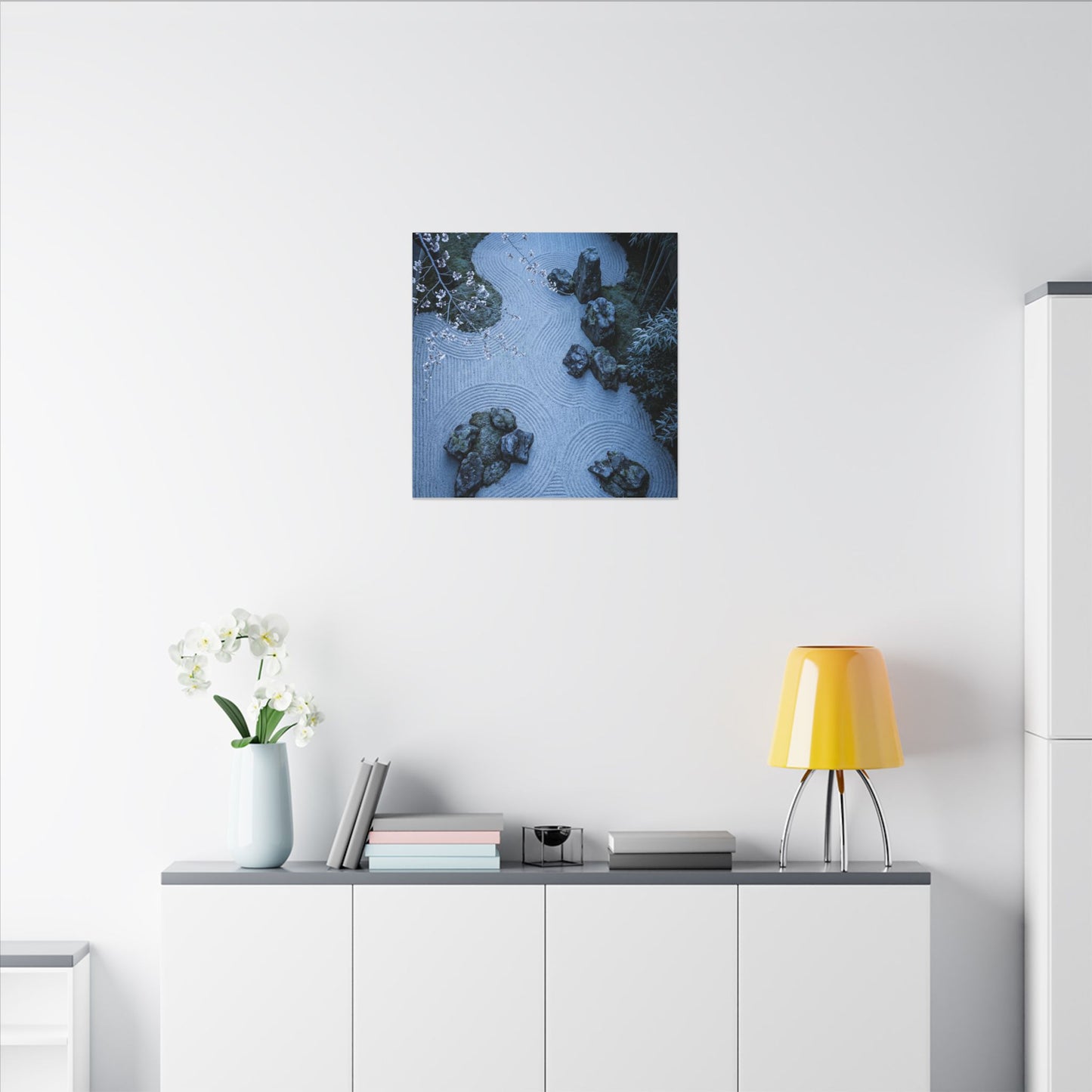Earthy Silk Drape Canvas Art - Minimal Line Japandi