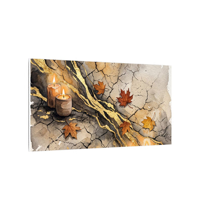 Cracked Earth Autumn Canvas Art | Japandi Warm Design