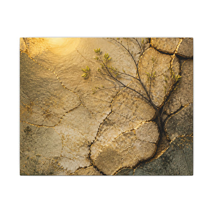 Cracked Earth Spring Canvas Art | Japandi Warm Design