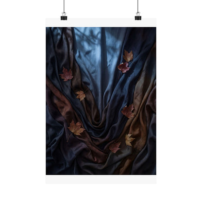 Kanso Silk Drape Wall Art Print - Dark Japandi Moody Minimal Art Print