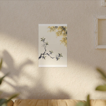 Kanso Cherry Blossom Canvas Art - Zen Sumi E