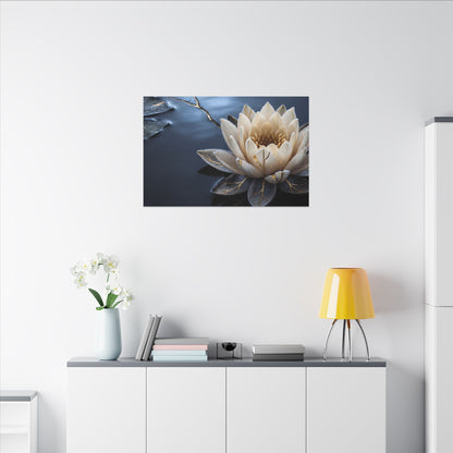 Beautiful Lotus Flower Canvas Art - Gold Vein Kintsugi