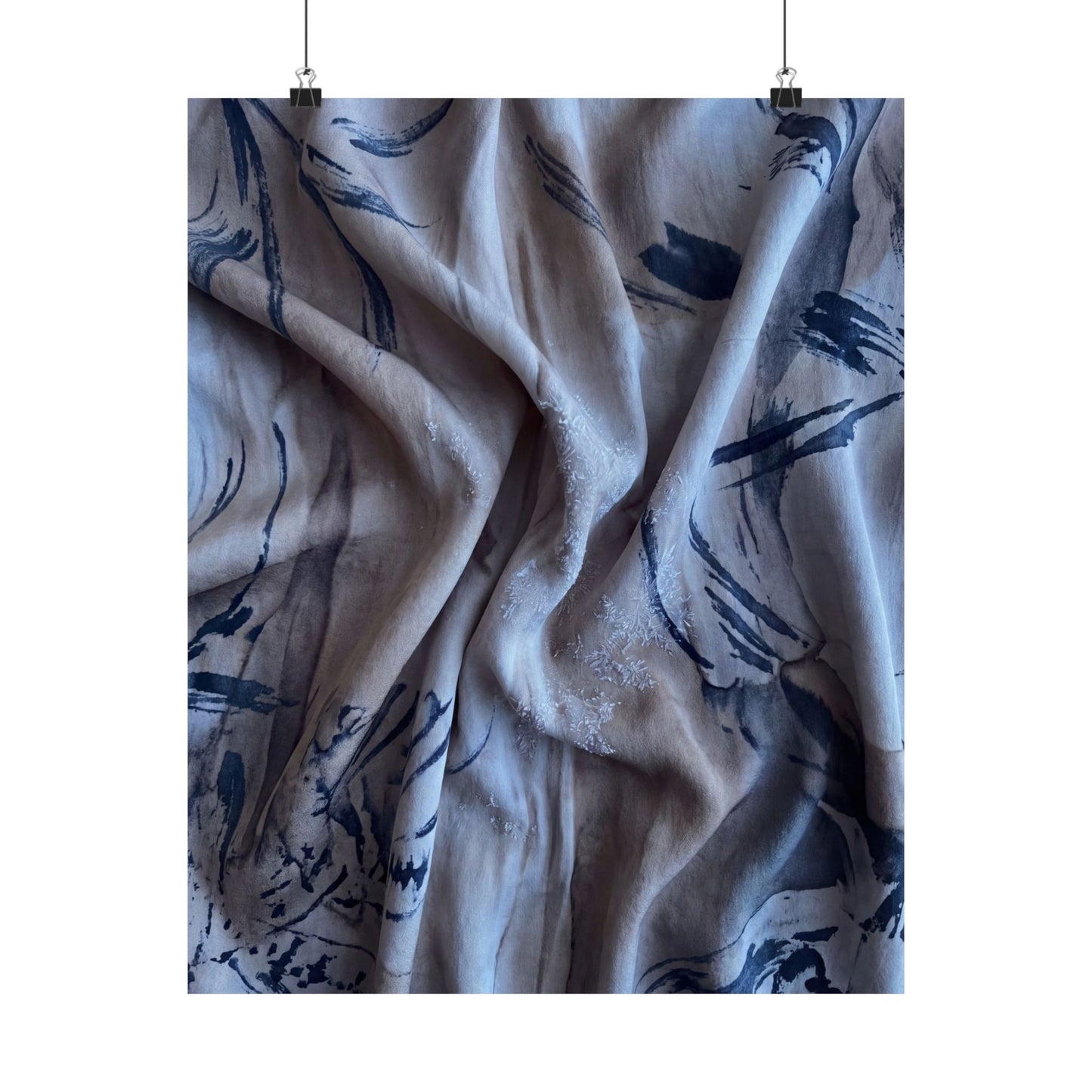 Silk Drape Wall Art Print | Winter Japandi Japanese Pattern Art Art Print