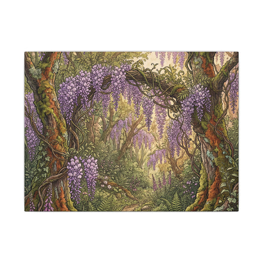 Wisteria Canvas Art | Summer Cottagecore Vintage Botanical Art Art Print