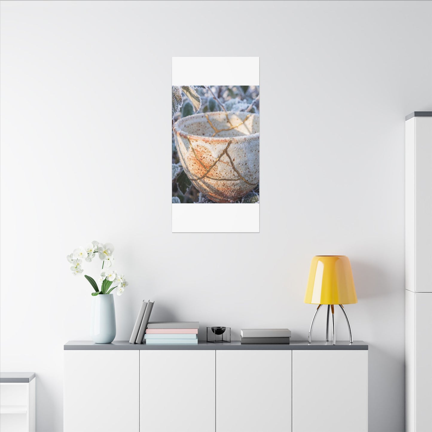 Resilient Ceramic Bowl Canvas Art - Gold Vein Kintsugi