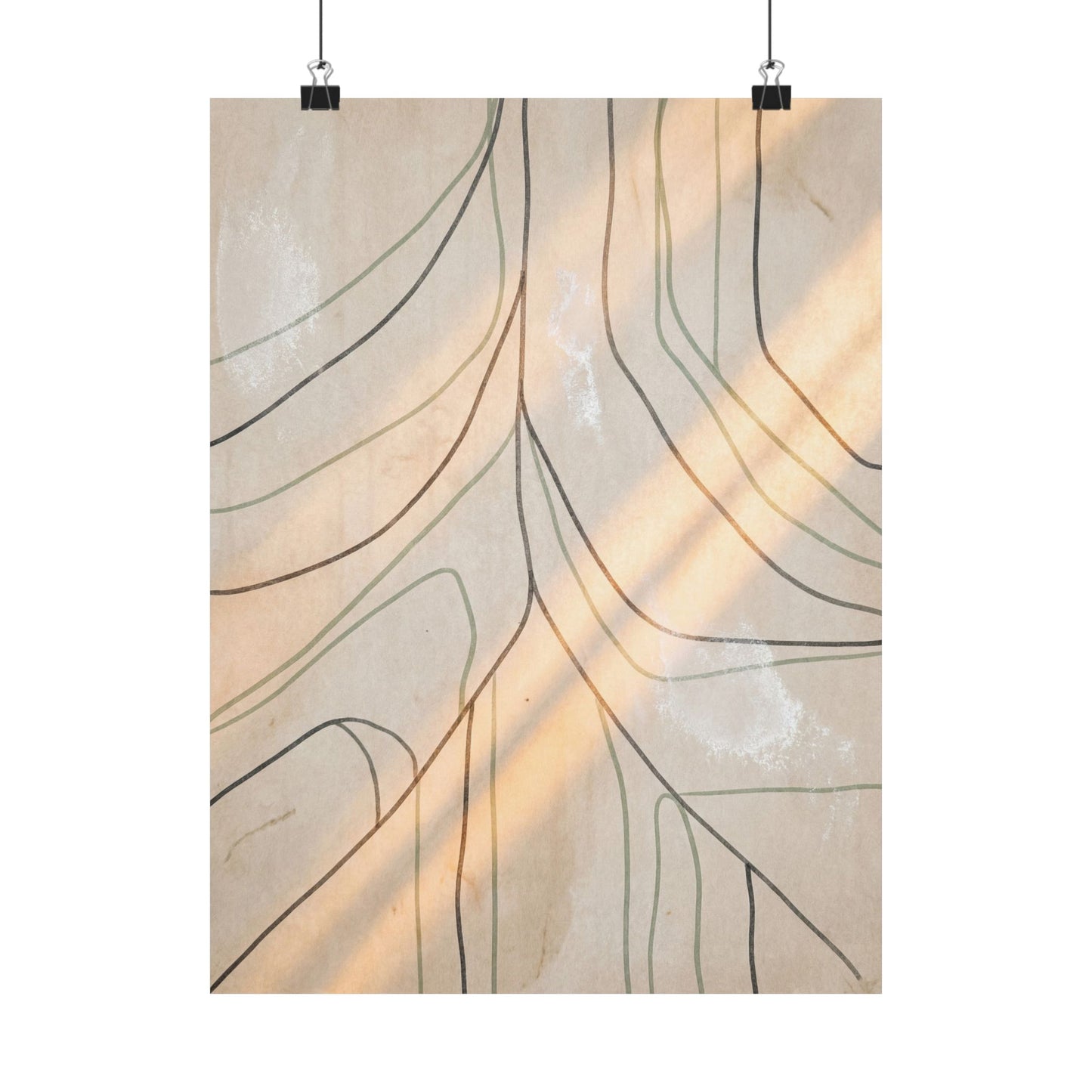 Winter Shoji Screen Minimal Line Wall Art Print | Elegant Decor Art Print