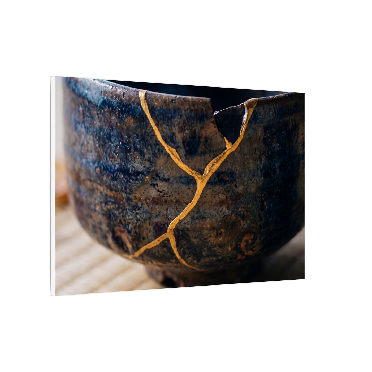 Tea Ceremony Autumn Canvas Art | Kintsugi Healing Design