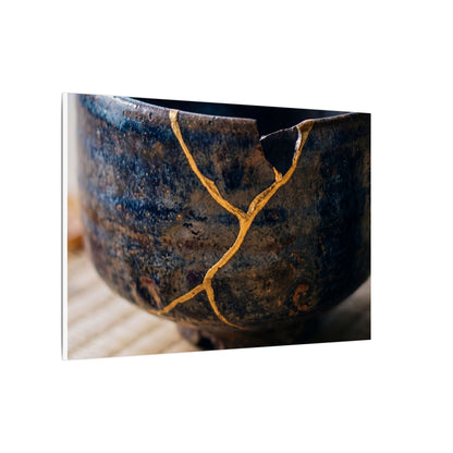 Tea Ceremony Autumn Canvas Art | Kintsugi Healing Design