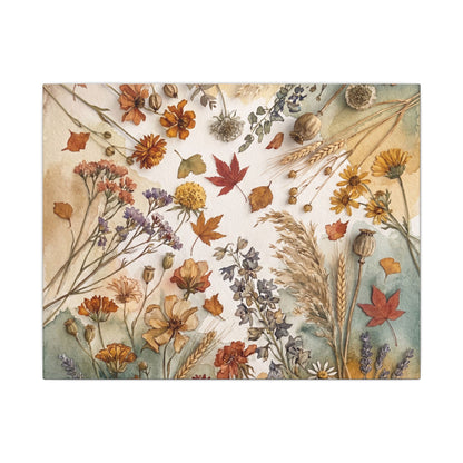 Dried Flowers Canvas Art | Autumn Japandi Watercolor Art