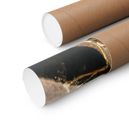 Paper Fold Wall Art Print | Winter Kintsugi Gold Repair Art
