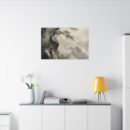 Spring Pine Tree Watercolor Canvas Art | Warm Decor