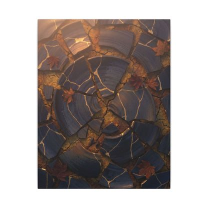 Autumn Cracked Earth Gold Repair Canvas Art | Philosophical Decor