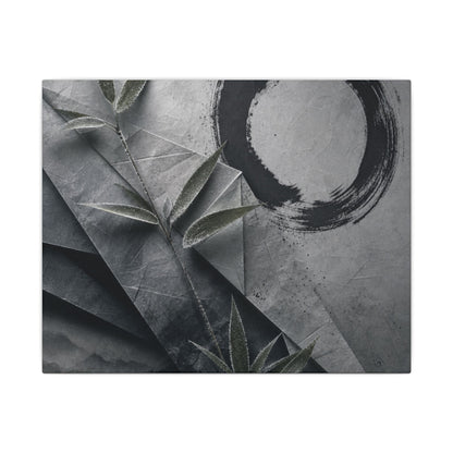 Winter Paper Fold Enso Canvas Art | Serene Decor
