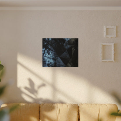 Shadow Play Winter Canvas Art | Dark Japandi Luxurious Design