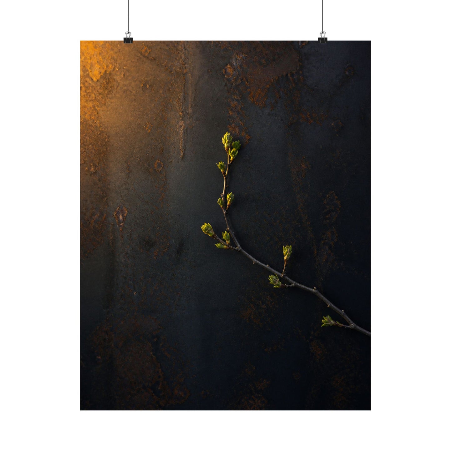 Bold Rust Patina Wall Art Print - Moody Minimal Dark Japandi