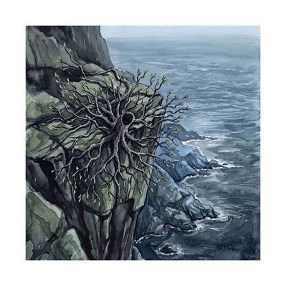 Pine Tree Watercolor Wall Art Print | Elegant Japandi Art