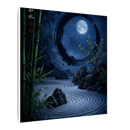 Serene Rock Garden Canvas Art - Enso Zen