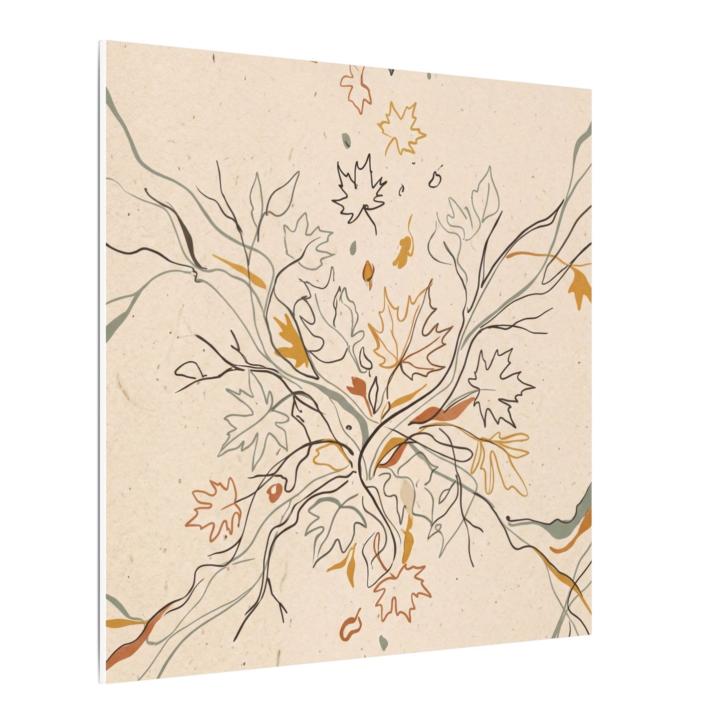 Warm Shadow Play Canvas Art - Minimal Line Japandi