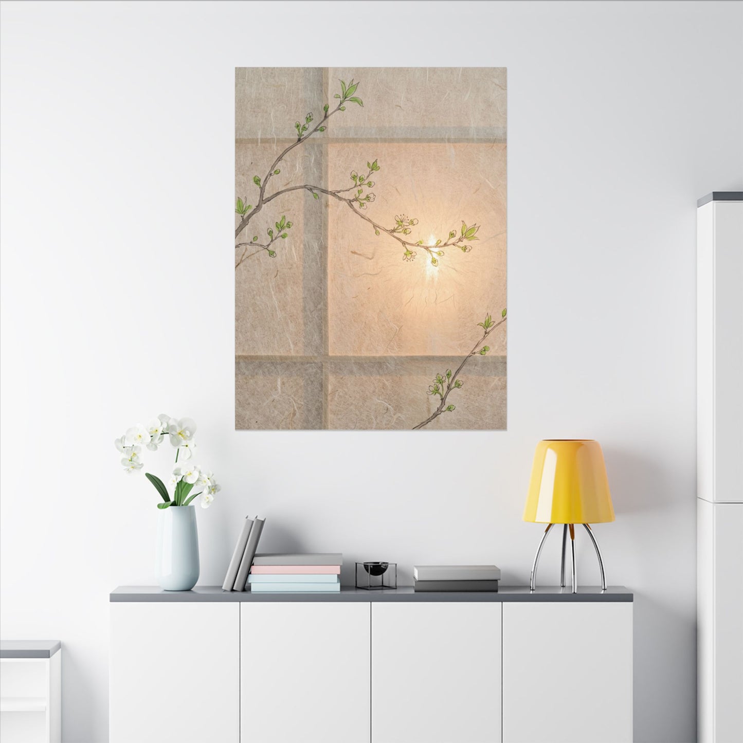 Spring Cherry Blossom Forest Whimsy Canvas Art | Rustic Decor