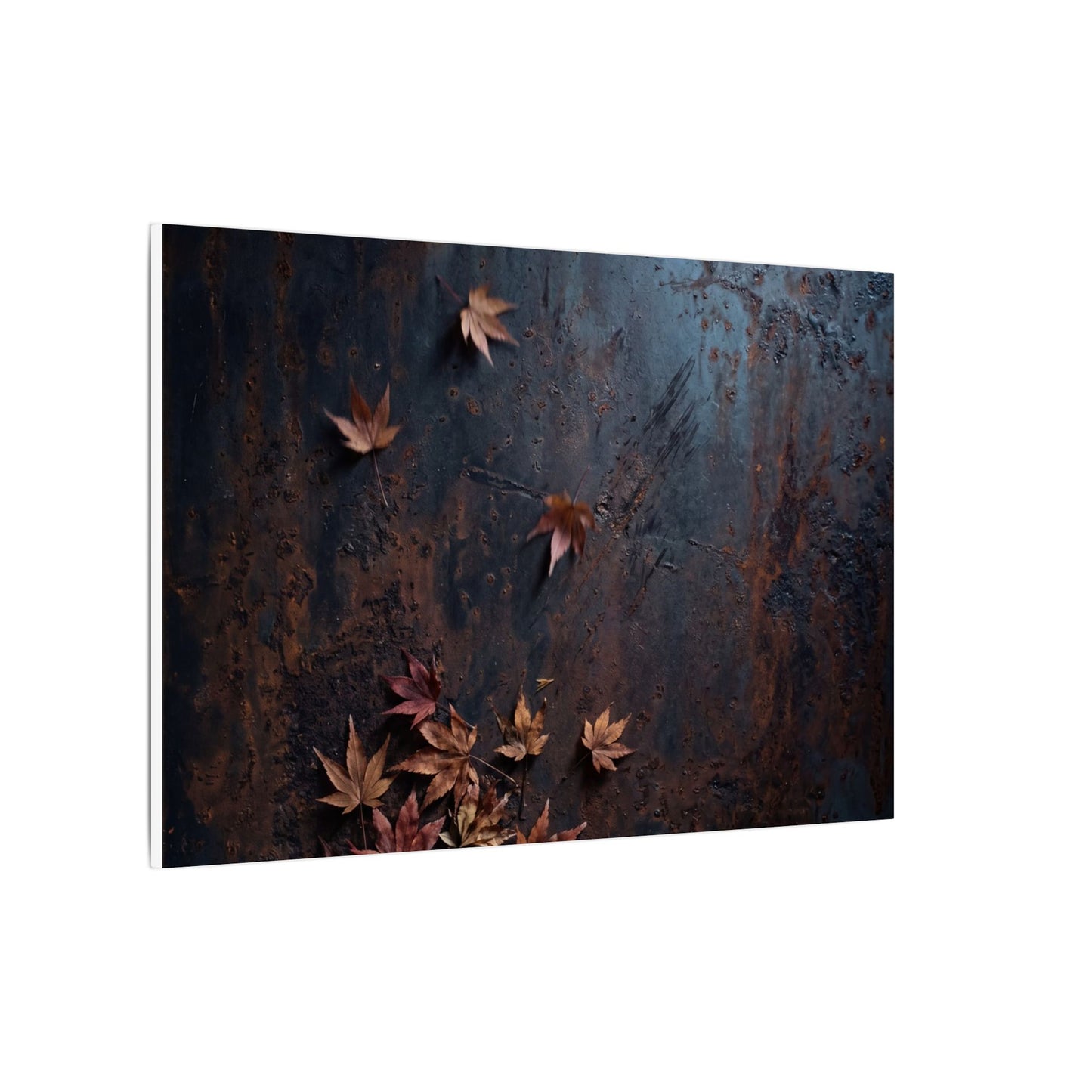 Moonlight Rust Patina Canvas Art - Dark Japandi Mono No Aware
