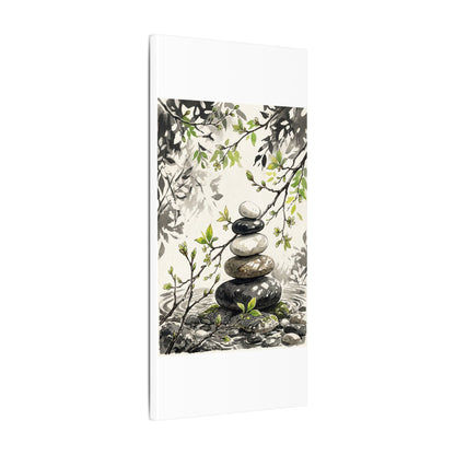 Spring River Stones Japanese Pattern Canvas Art | Elegant Decor
