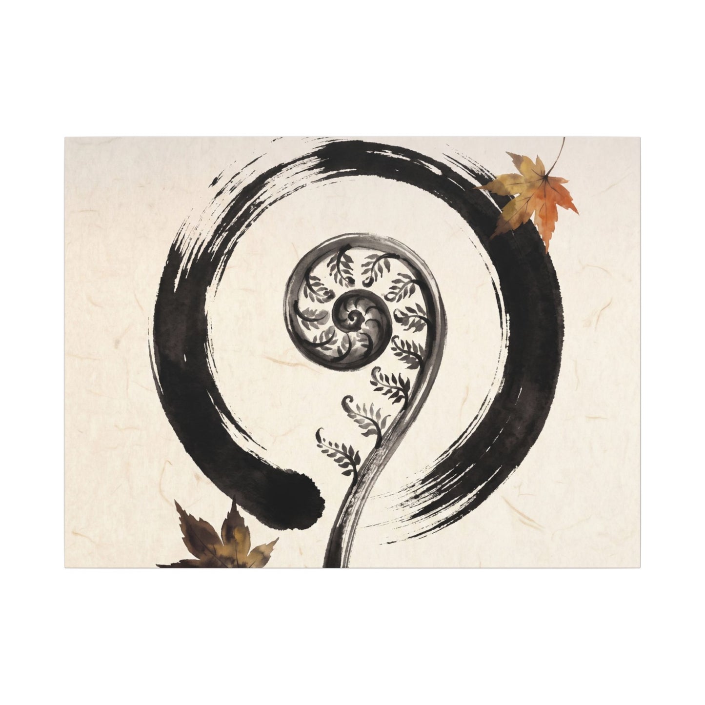 Fern Unfurling Autumn Canvas Art | Zen Peaceful Design