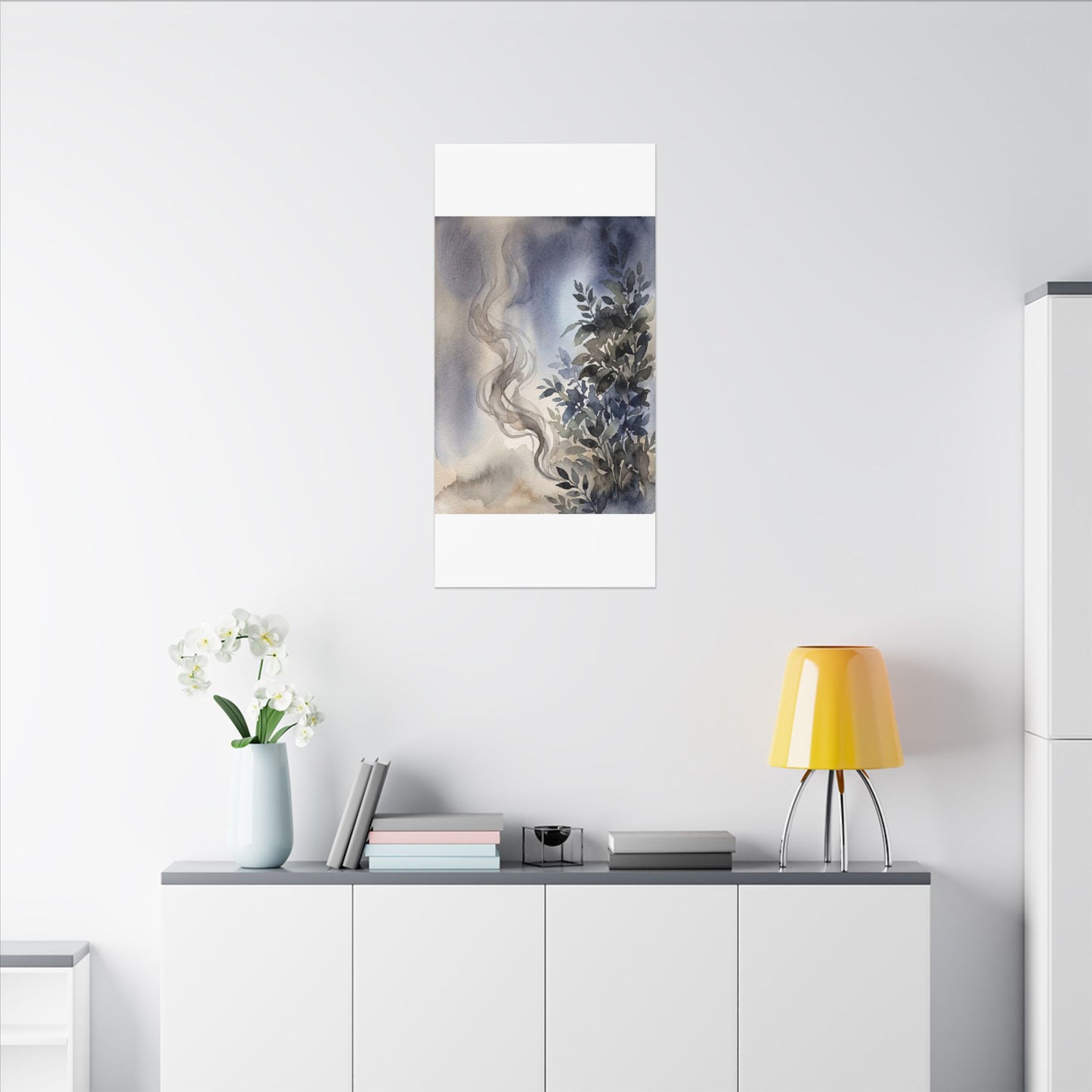 Incense Smoke Summer Canvas Art | Japandi Cozy Design