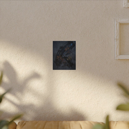 Sophisticated Ink Brushstroke Canvas Art - Dark Texture Dark Japandi