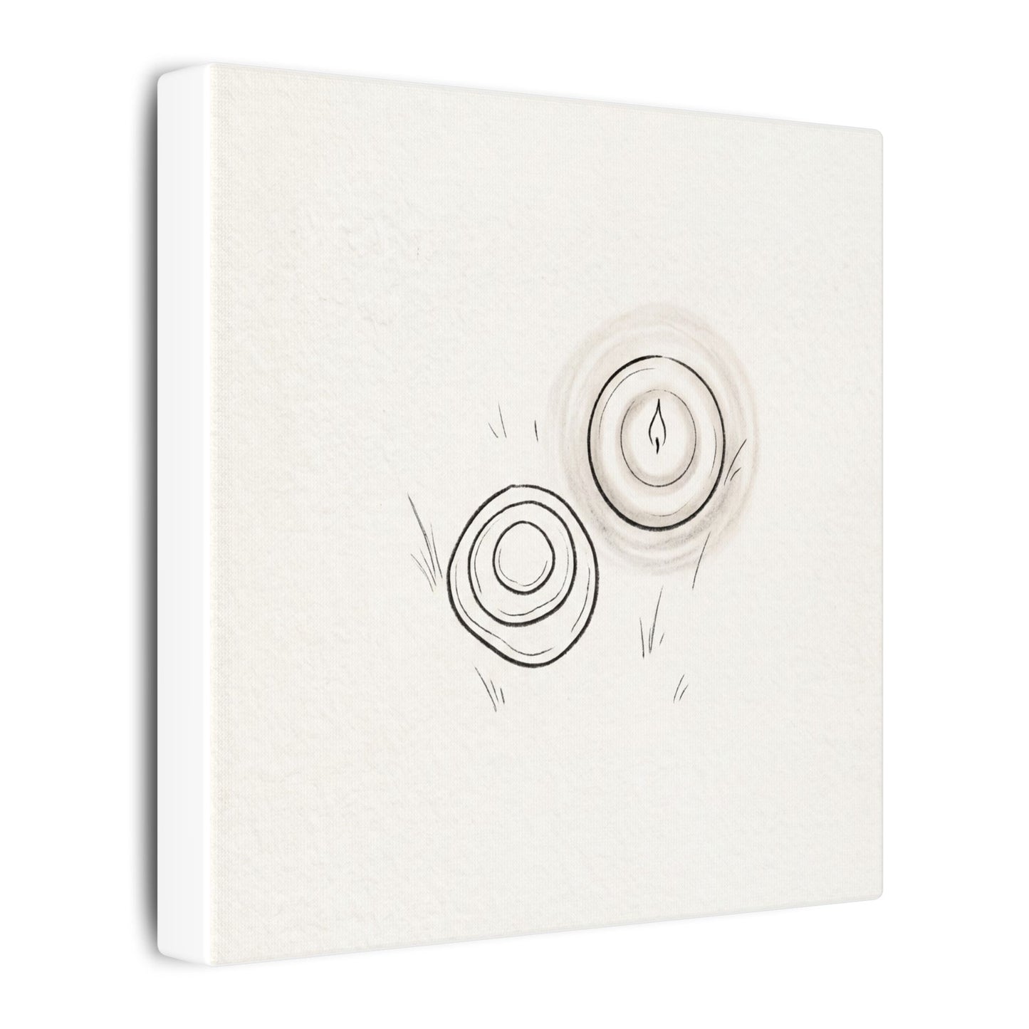 River Stones Canvas Art | Winter Japandi Minimal Line Art
