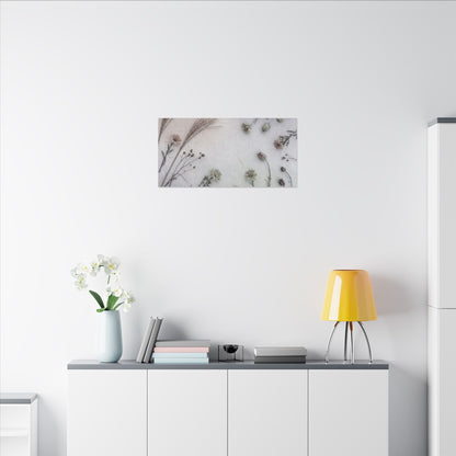 Dried Flowers Japanese Pattern Canvas Art | Elegant Japandi Art