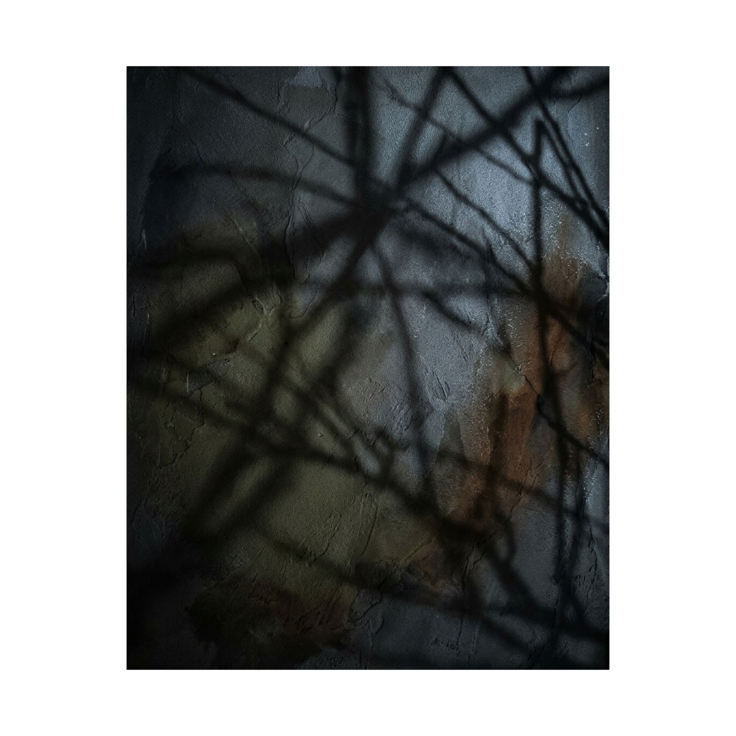 Shadow Play Wall Art Print | Winter Dark Japandi Dark Texture Art