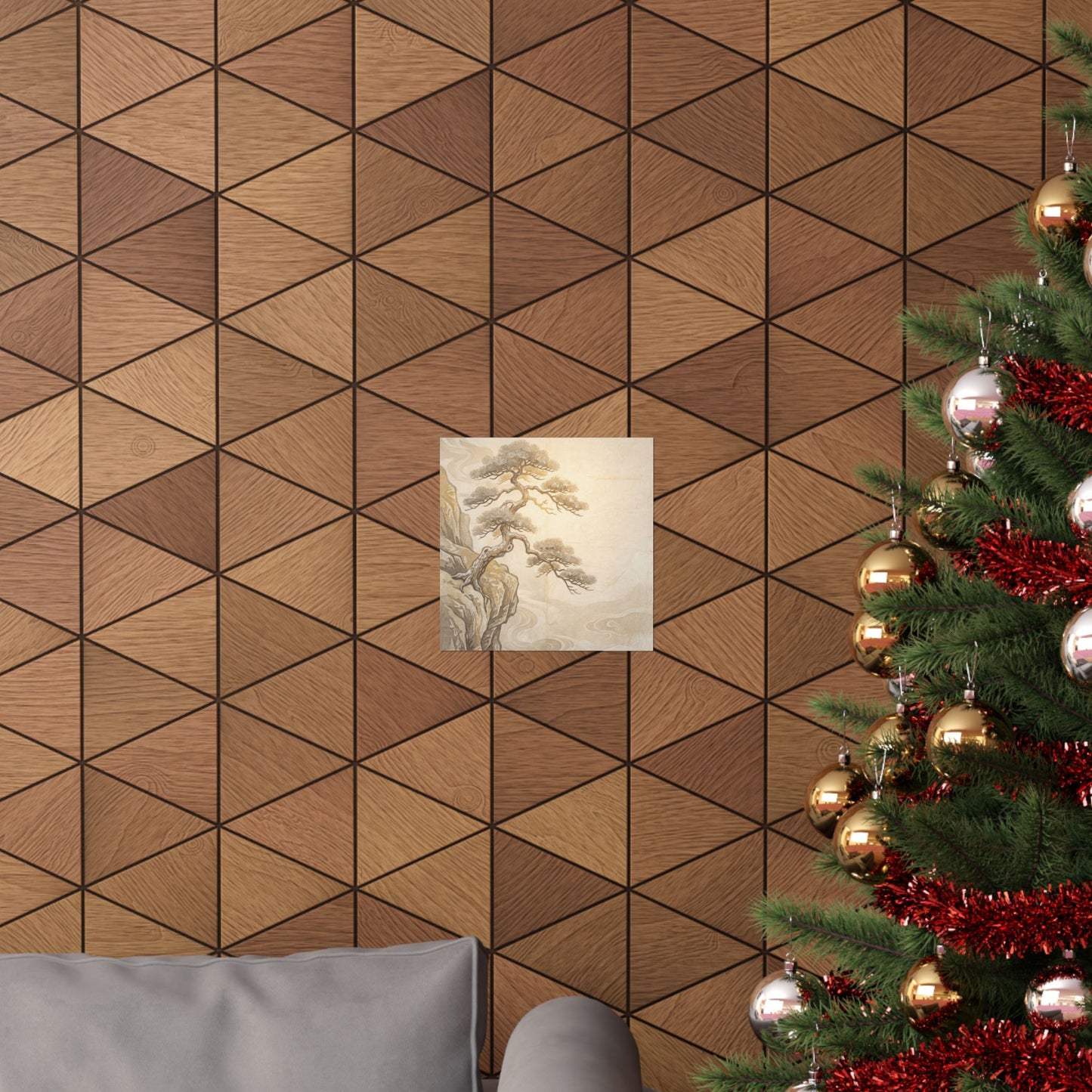 Golden Hour Pine Tree Wall Art Print - Japandi Shibui