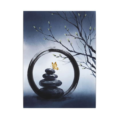 River Stones Spring Canvas Art | Zen Peaceful Design