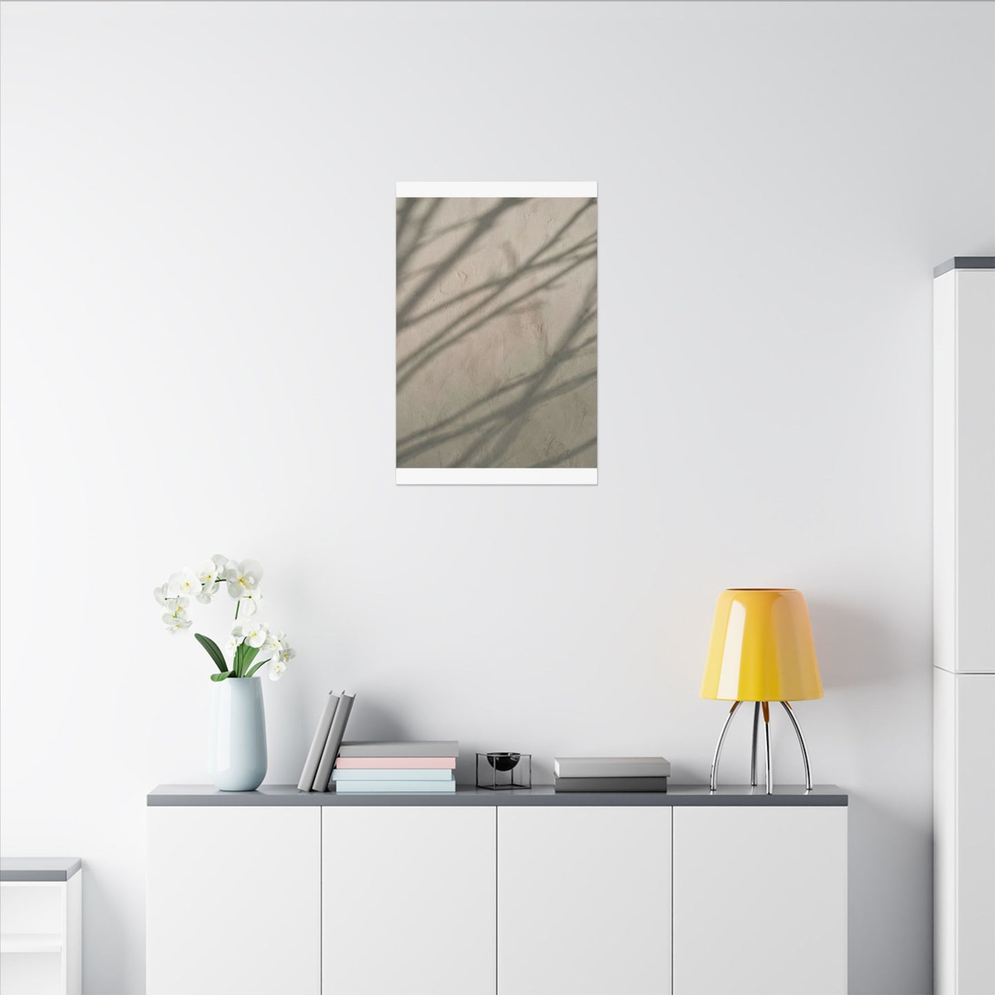 Shadow Play Japanese Pattern Canvas Art | Warm Japandi Art