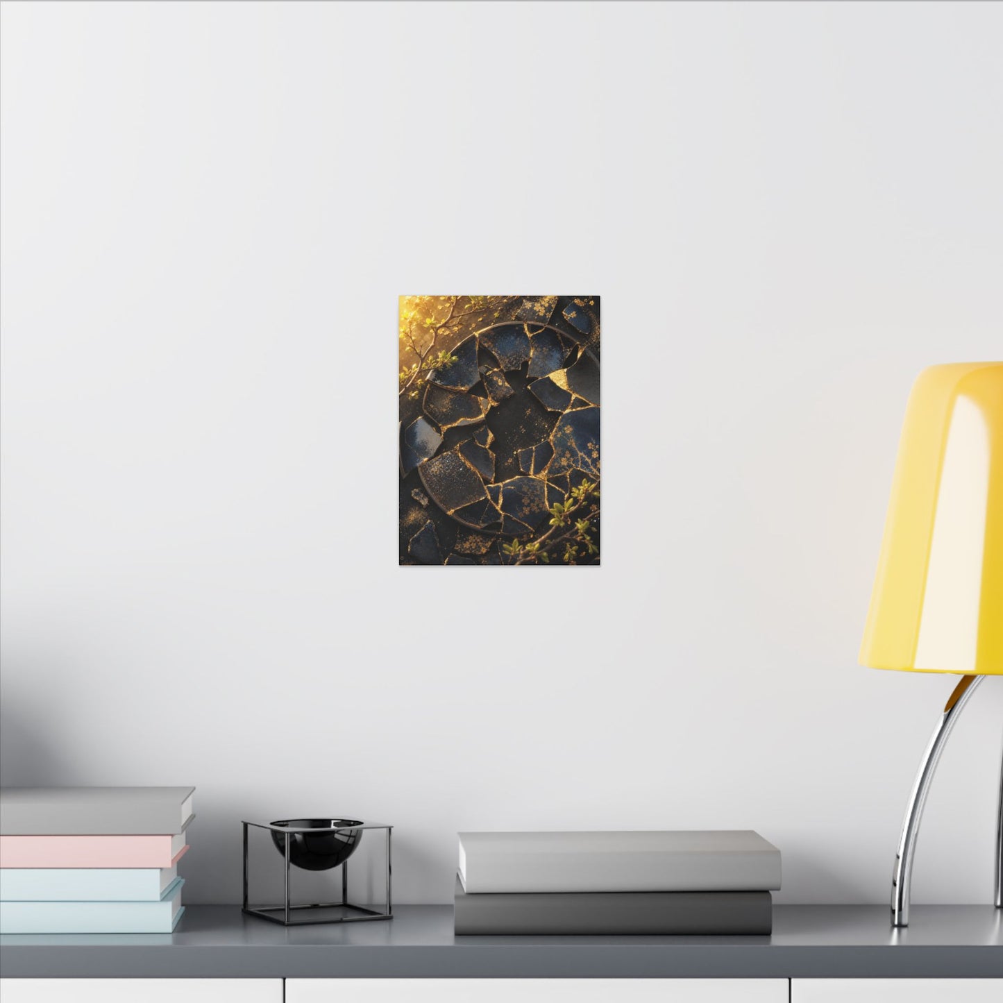 Golden Hour Broken Pottery Canvas Art - Kintsugi Ma