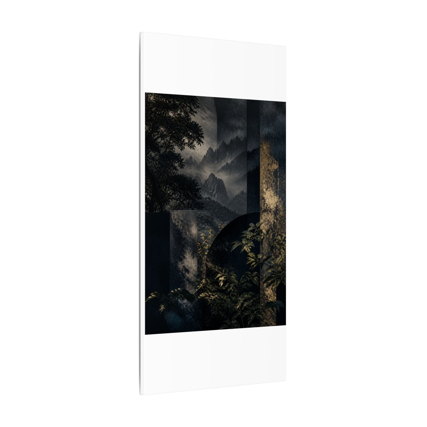 Mountain Mist Summer Canvas Art | Dark Japandi Atmospheric Design