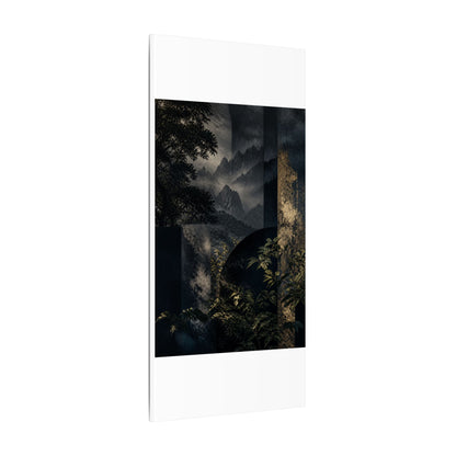 Mountain Mist Summer Canvas Art | Dark Japandi Atmospheric Design