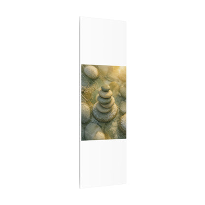 River Stones Watercolor Canvas Art | Elegant Japandi Art
