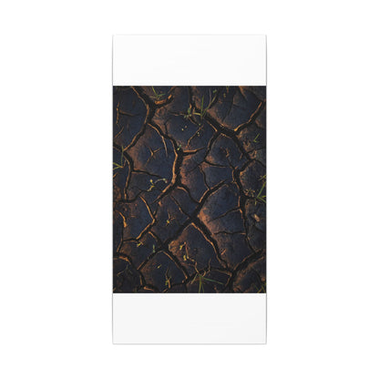 Cracked Earth Moody Minimal Canvas Art | Luxurious Dark Japandi Art